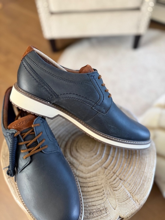 NWT Mens Rockport Criss Oxford Navy Blue Lace Up Leather Casual Shoe TruTech main image 13